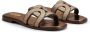 Tod's crystal-embellished leather flat sandals Brown - Thumbnail 2
