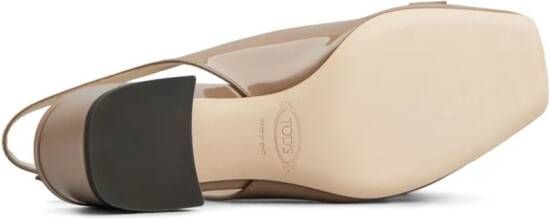 Tod's Cuoio 50mm logo-engraved pumps Neutrals