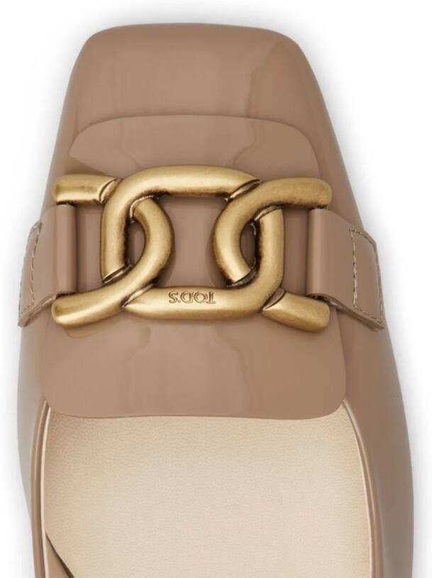 Tod's Cuoio 50mm logo-engraved pumps Neutrals
