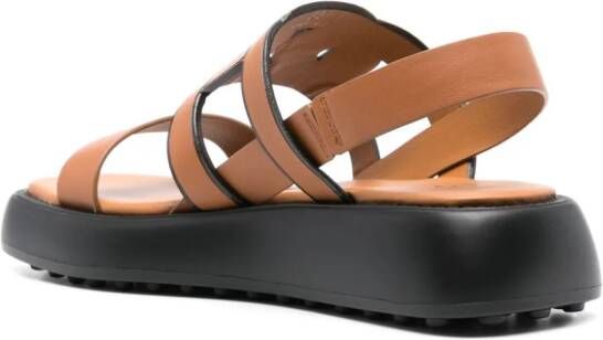 Tod's cut-out chain leather sandals Brown
