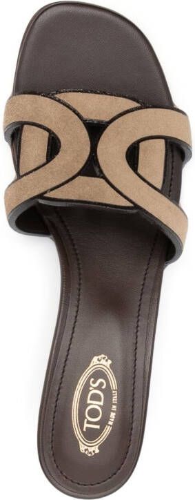 Tod's cut-out leather mules Brown