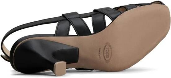 Tod's cut-out sling-back leather pumps Black
