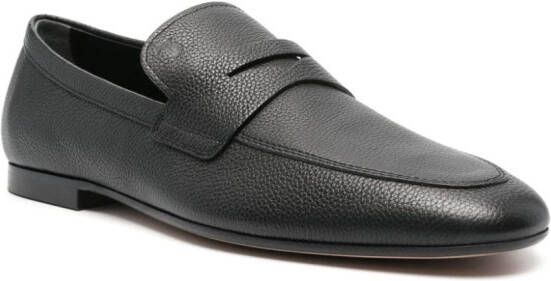Tod's debossed-monogram leather loafers Black