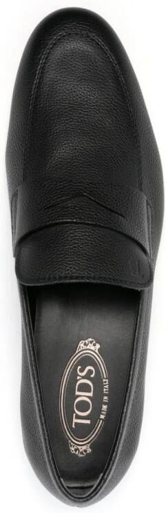 Tod's debossed-monogram leather loafers Black