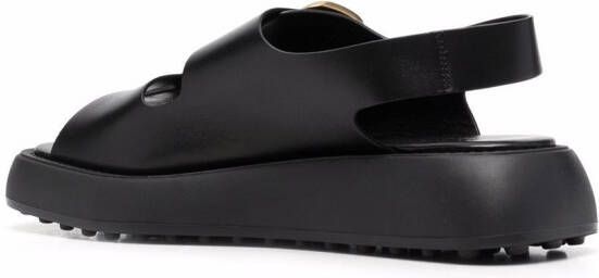 Tod's double buckle fastening sandals Black