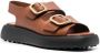 Tod's double-buckle leather sandals Brown - Thumbnail 2