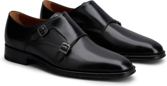 Tod's double-strap leather monk shoes Black
