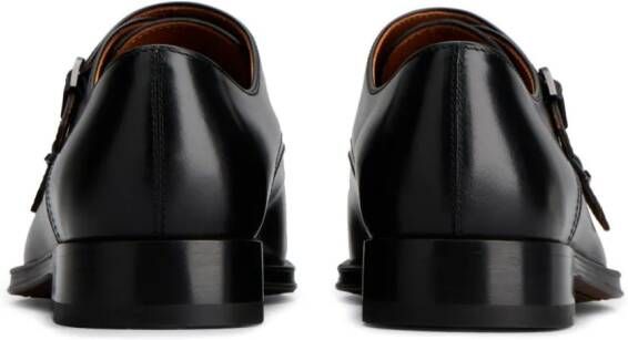 Tod's double-strap leather monk shoes Black
