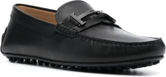 Tod's Double T Gommino leather loafers Black