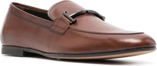 Tod's Double T leather loafers Brown