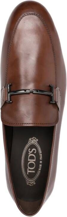 Tod's Double T leather loafers Brown
