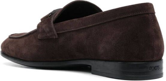 Tod's Double T suede loafers Brown