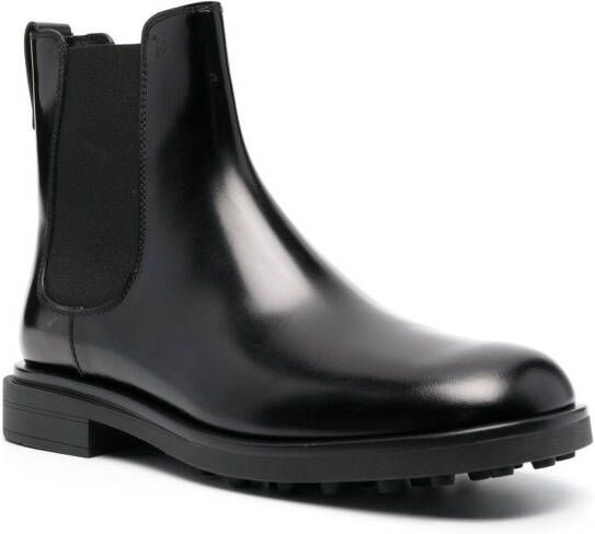 Tod's elasticated leather ankle boots Black