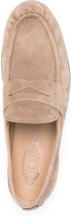 Tod's embossed-logo detail loafers Neutrals