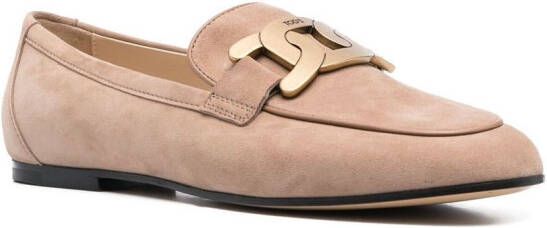 Tod's engraved chain-link loafers Neutrals