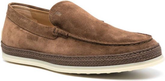 Tod's espadrille-detail loafers Brown