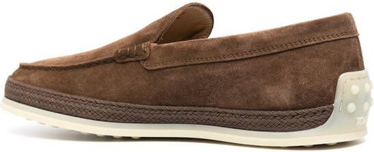 Tod's espadrille-detail loafers Brown