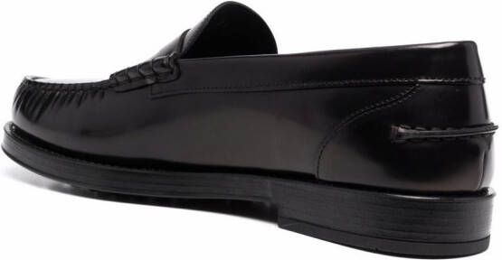 Tod's exposed stitch leather loafers Black