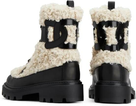 Tod's faux-shearling leather ankle boots White