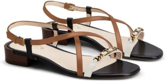 Tod's flat leather sandals Brown