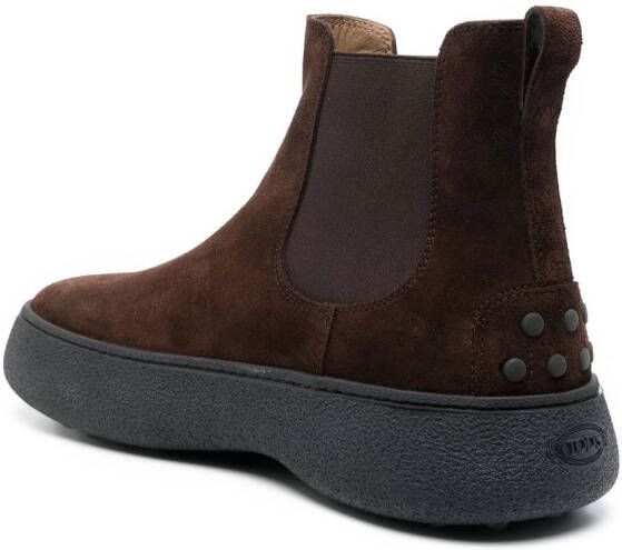 Tod's flatform ankle boots Brown