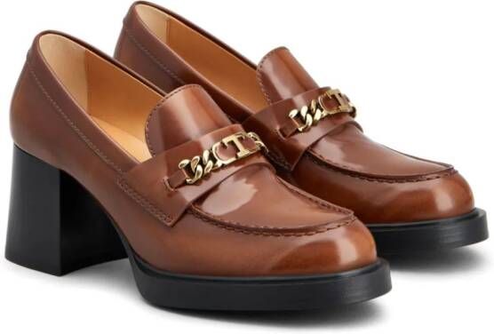 Tod's Gomma 65mm logo-plaque pumps Brown