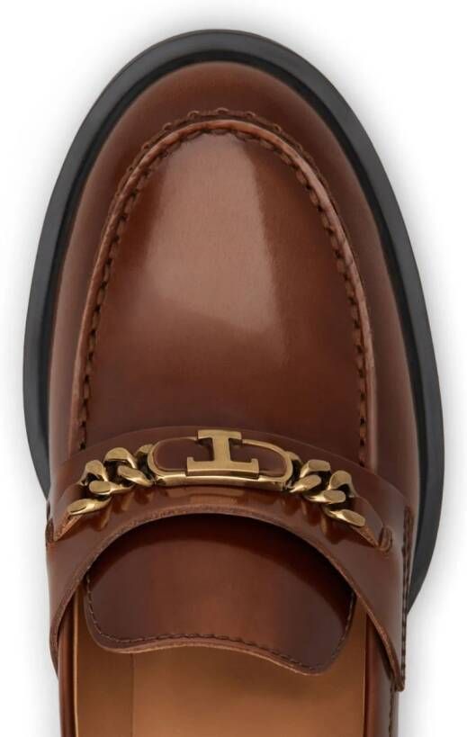 Tod's Gomma 65mm logo-plaque pumps Brown