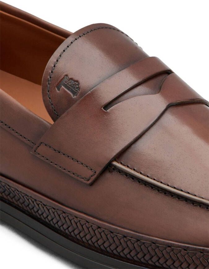 Tod's Gomma leather mocassin loafers Brown