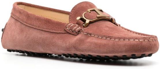 Tod's Gommini Catenina suede loafers Pink