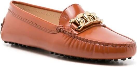 Tod's Gommini chain-link loafers Brown