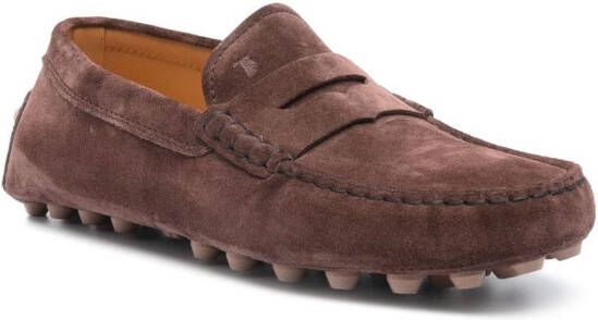 Tod's Gommino Bubble suede loafers Brown