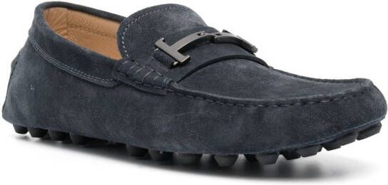 Tod's Gommino Double T suede loafers Blue
