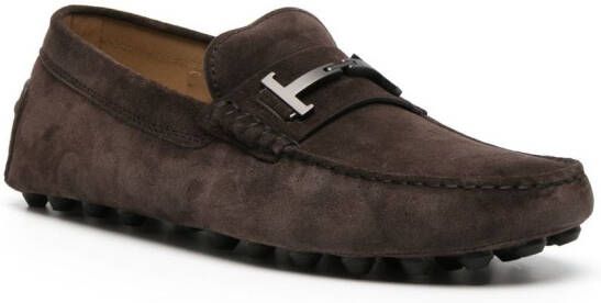 Tod's Gommino Double-T suede loafers Brown