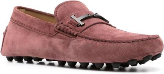 Tod's Gommino Double-T suede loafers Red