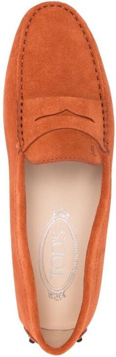 Tod's Gommino driving leather loafers Orange