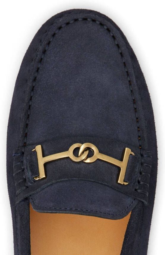 Tod's Gommino embellished suede loafers Blue
