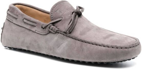 Tod's Gommino lace-up suede loafers Grey