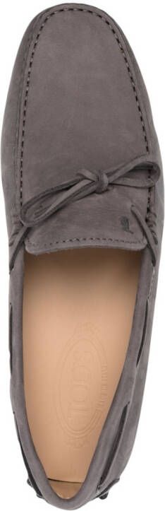 Tod's Gommino lace-up suede loafers Grey