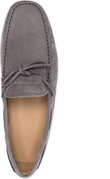 Tod's Gommino lace-up suede loafers Grey