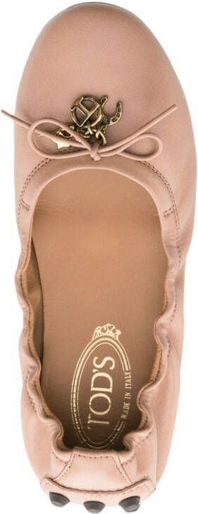 Tod's Gommino leather ballerina shoes Pink