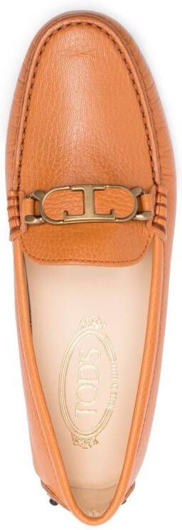 Tod's Gommino leather loafers Orange