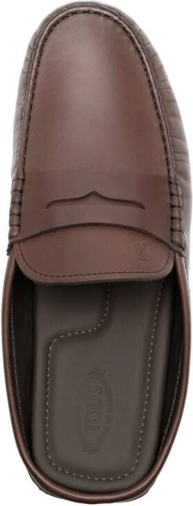 Tod's Gommino leather penny mules Brown