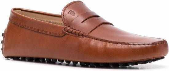 Tod's Gommino logo loafers Brown