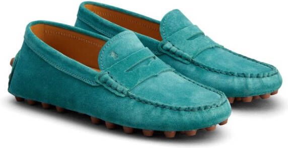 Tod's Gommino penny-slot suede loafers Blue