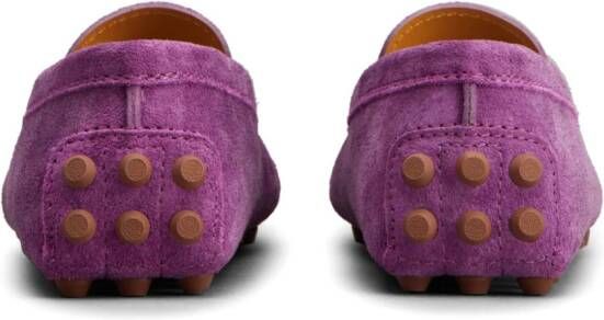 Tod's Gommino penny-slot suede loafers Purple