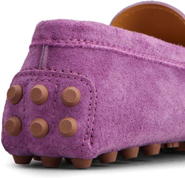Tod's Gommino penny-slot suede loafers Purple