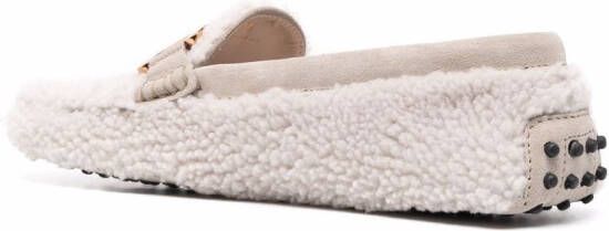Tod's Gommino shearling loafers White