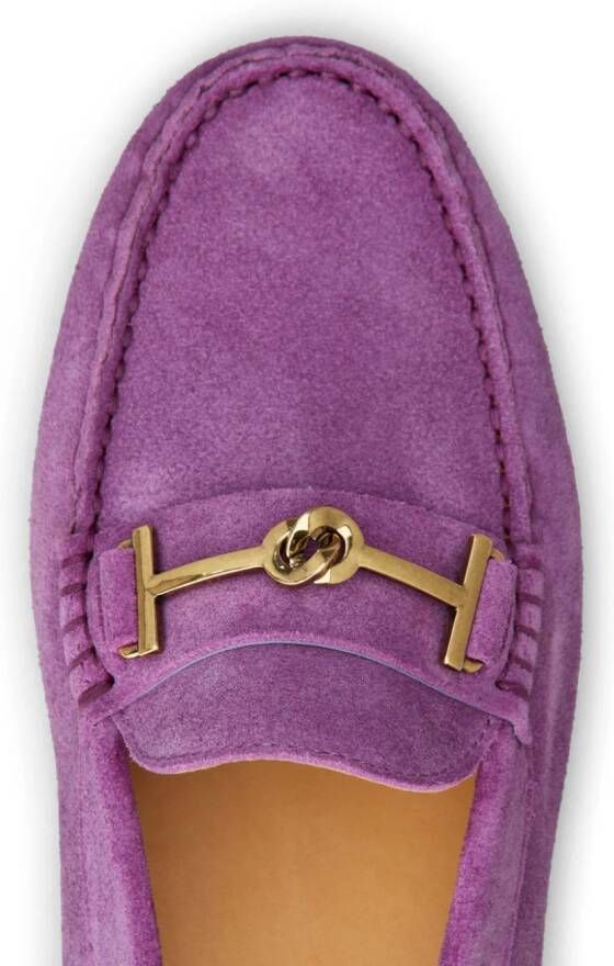 Tod's Gommino suede loafers Purple