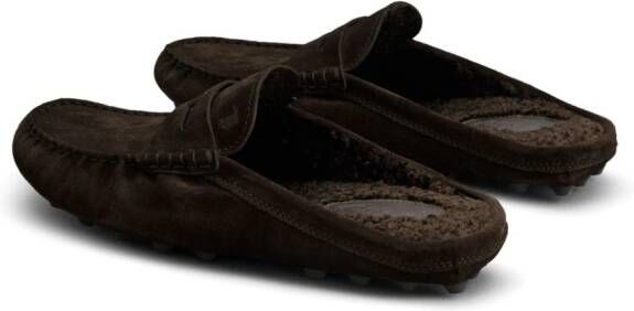 Tod's Gommino suede slippers Brown