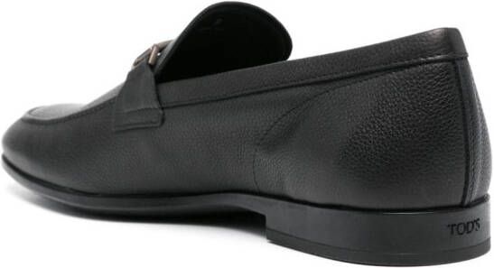 Tod's grained leather loafers Black